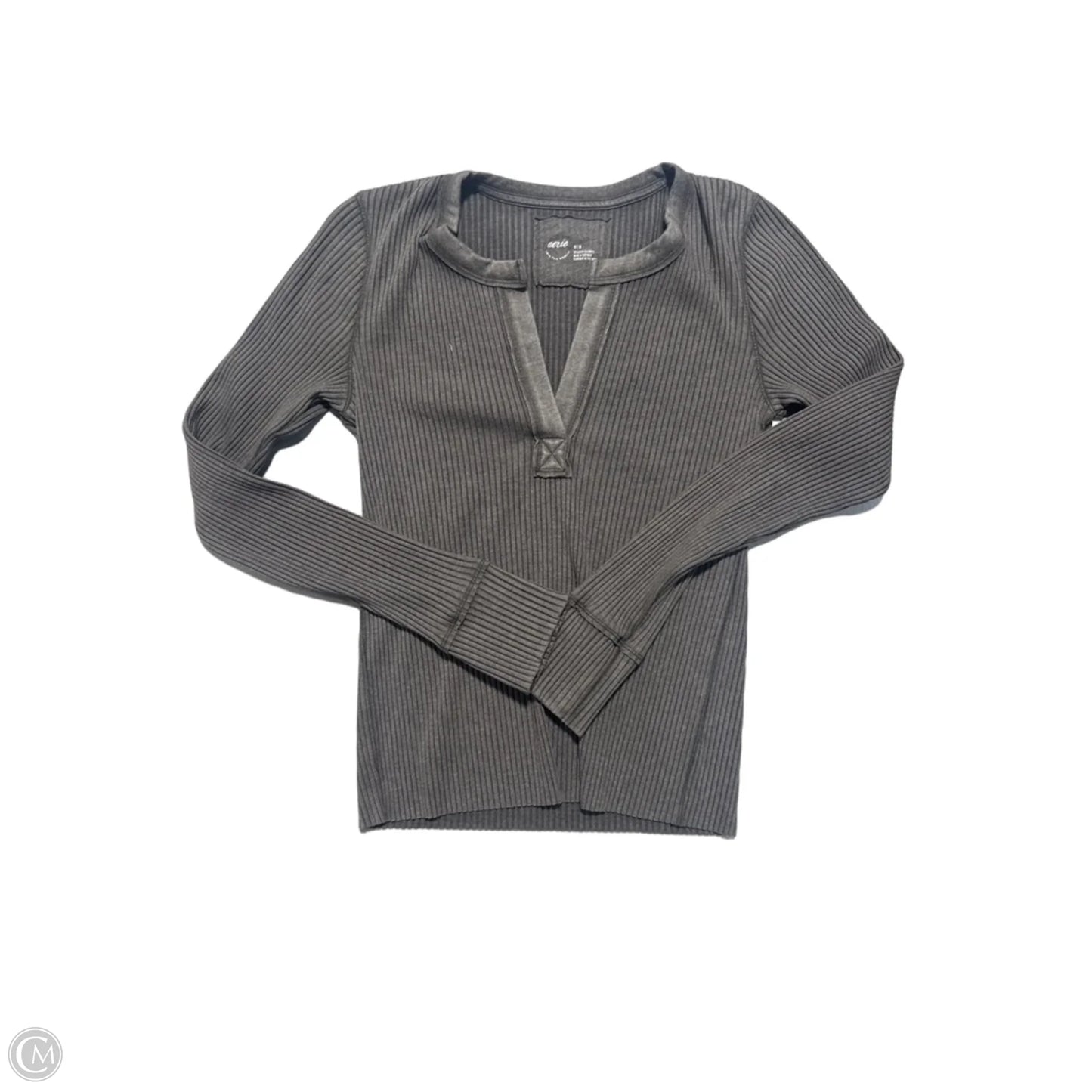 Top Long Sleeve By Aerie In Grey, Size: M