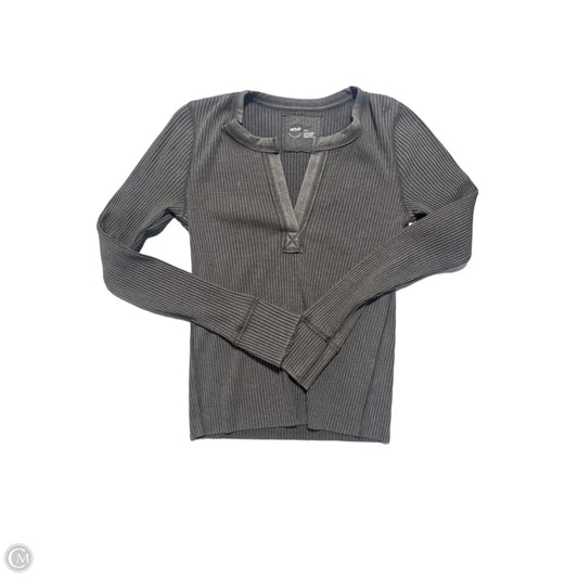 Top Long Sleeve By Aerie In Grey, Size: M