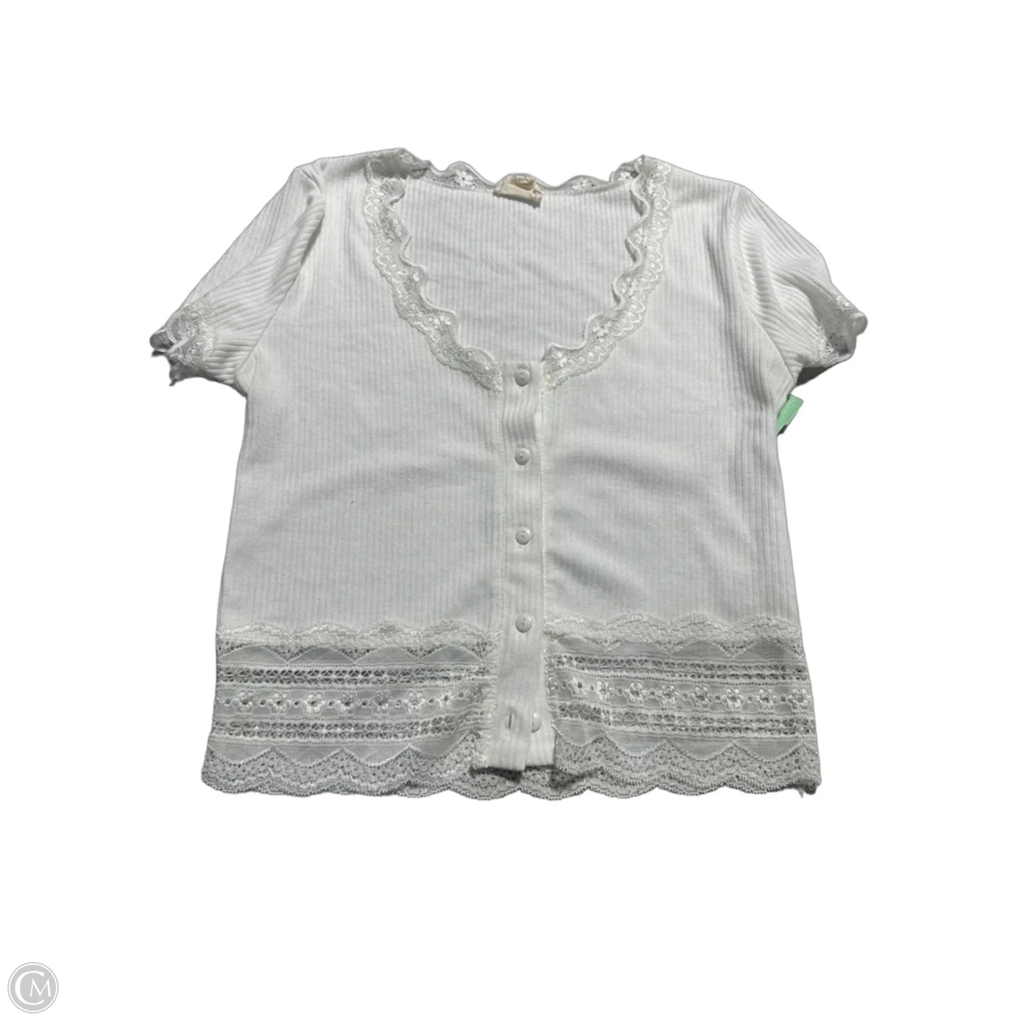 Top Short Sleeve Basic By Caution To The Wind In White, Size: M