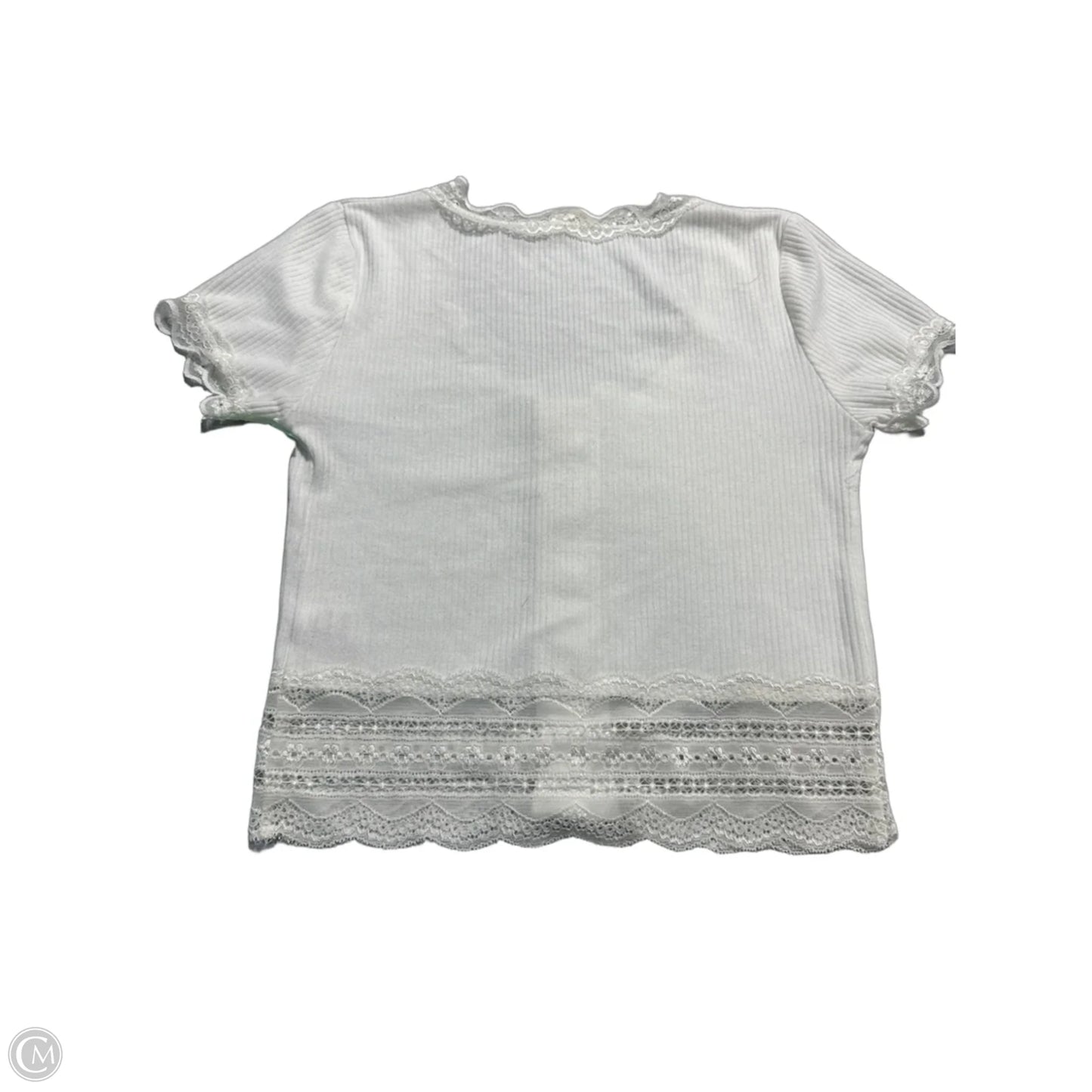 Top Short Sleeve Basic By Caution To The Wind In White, Size: M