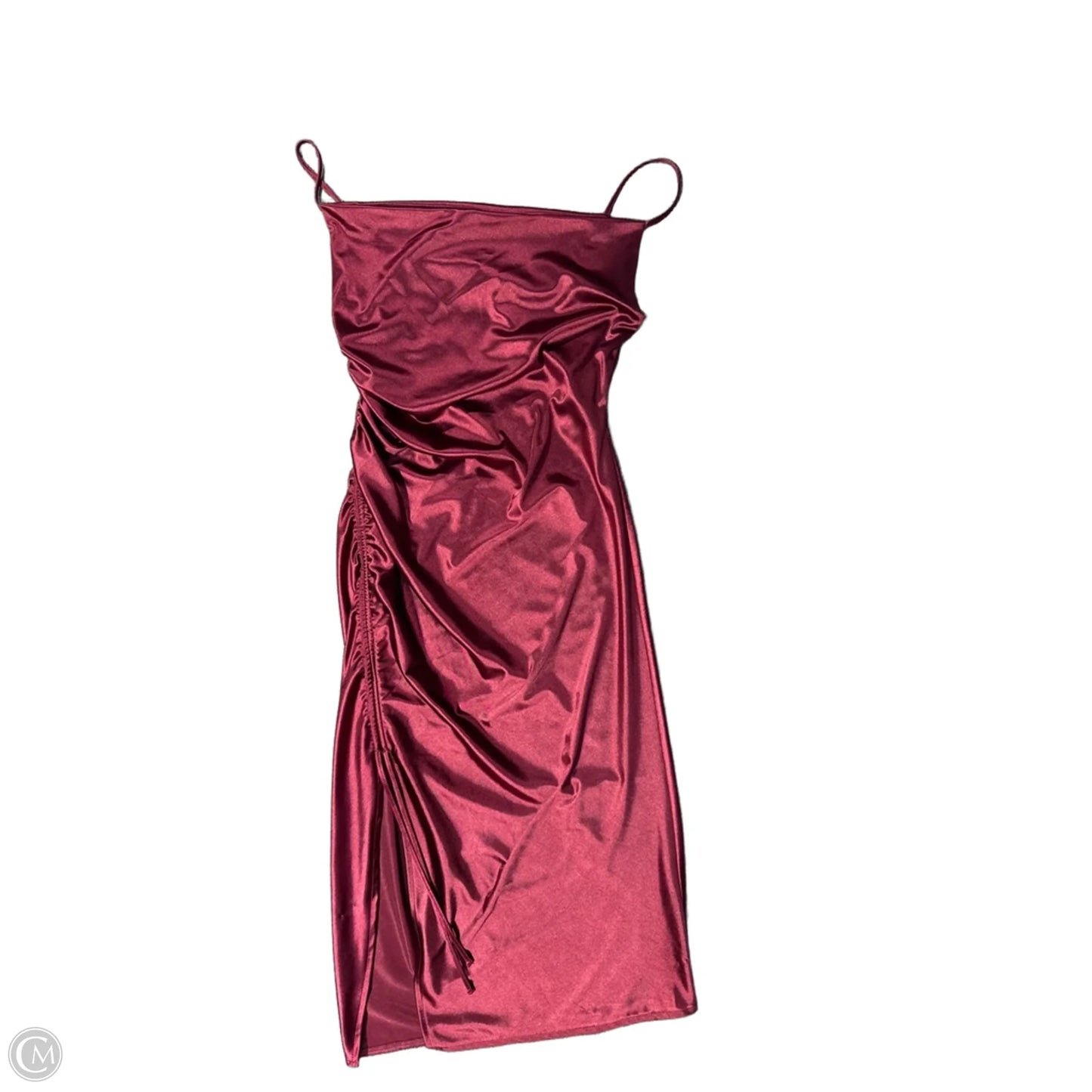 Dress Casual Midi By Cmc In Maroon, Size: L