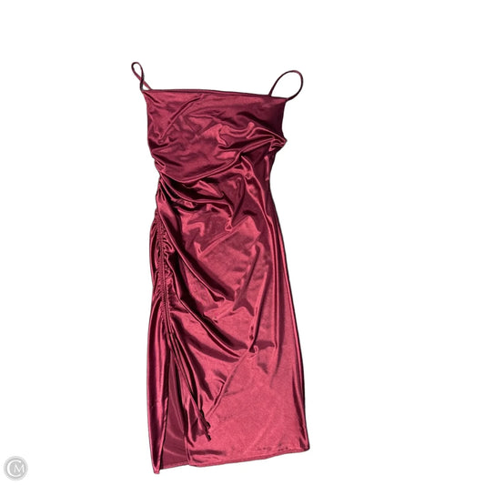 Dress Casual Midi By Cmc In Maroon, Size: L