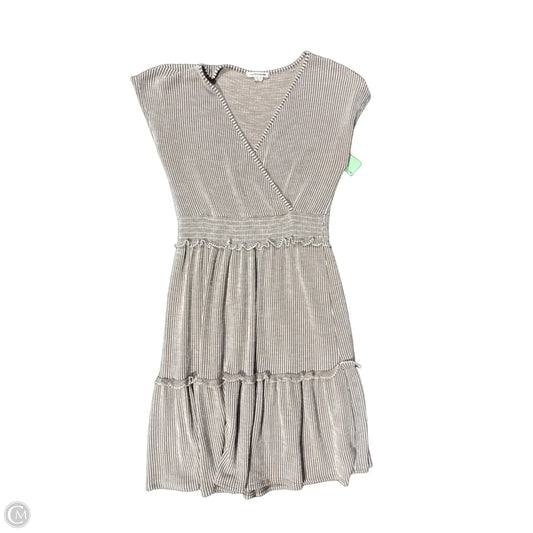 Dress Casual Midi By Caution To The Wind In Tan & White, Size: M