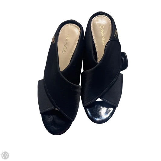 Shoes Heels Wedge By Calvin Klein In Black, Size: 6.5