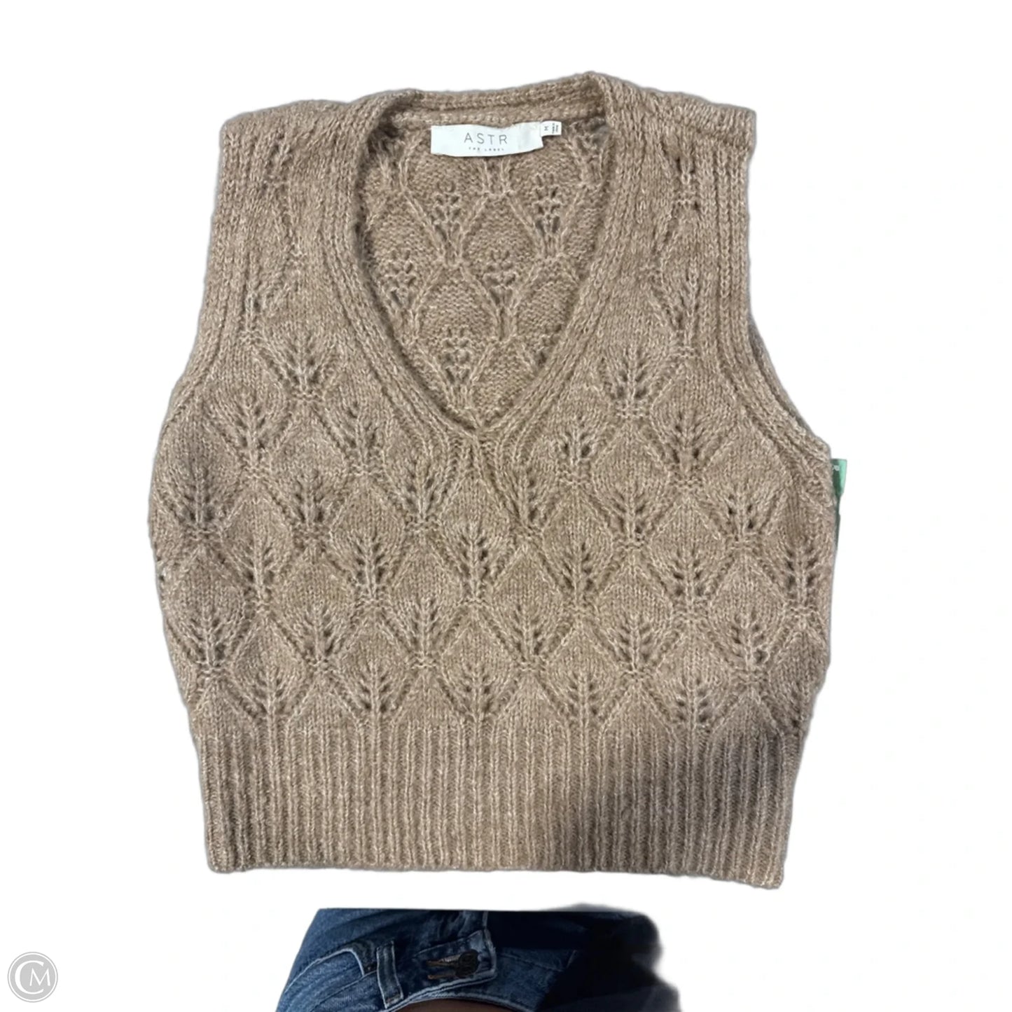 Vest Sweater By Astr In Tan, Size: M