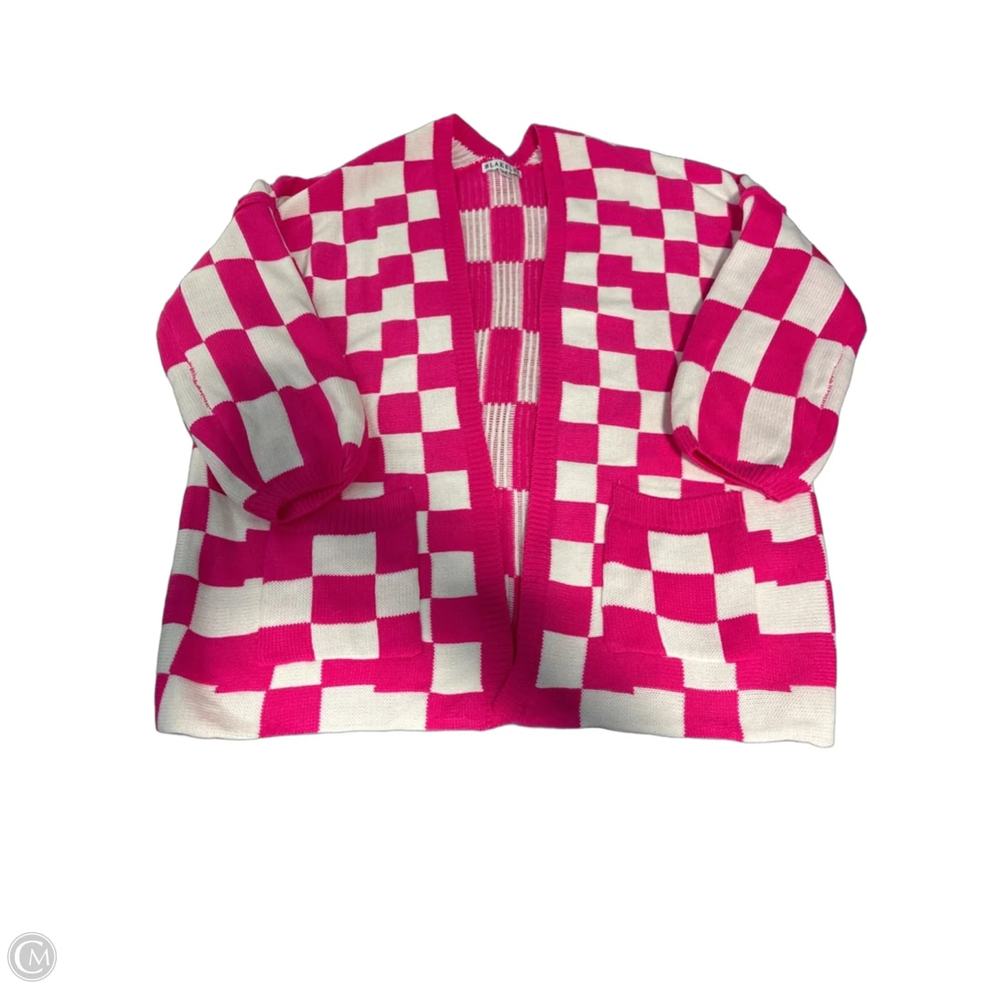 Sweater Cardigan By Blakeley In Pink & White, Size: S