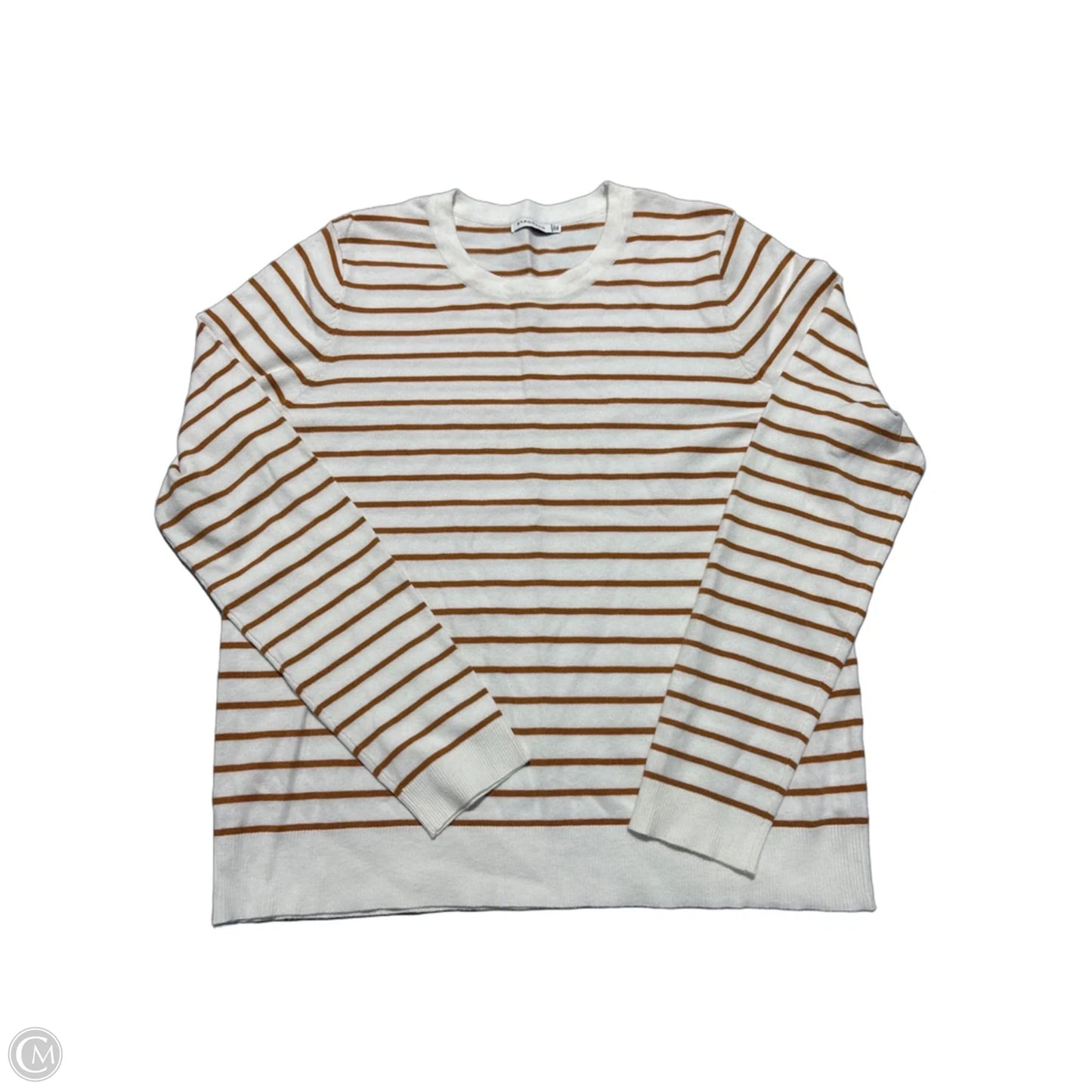 Top Long Sleeve By Staccato In White & Yellow, Size: Xl