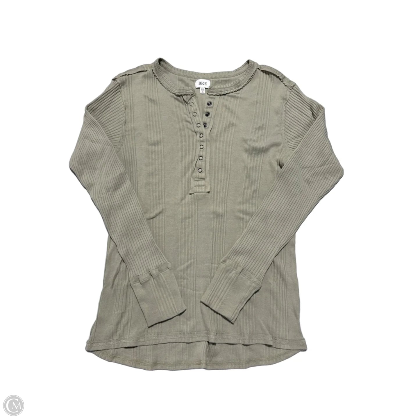 Top Long Sleeve Basic By Bke In Green, Size: Xl