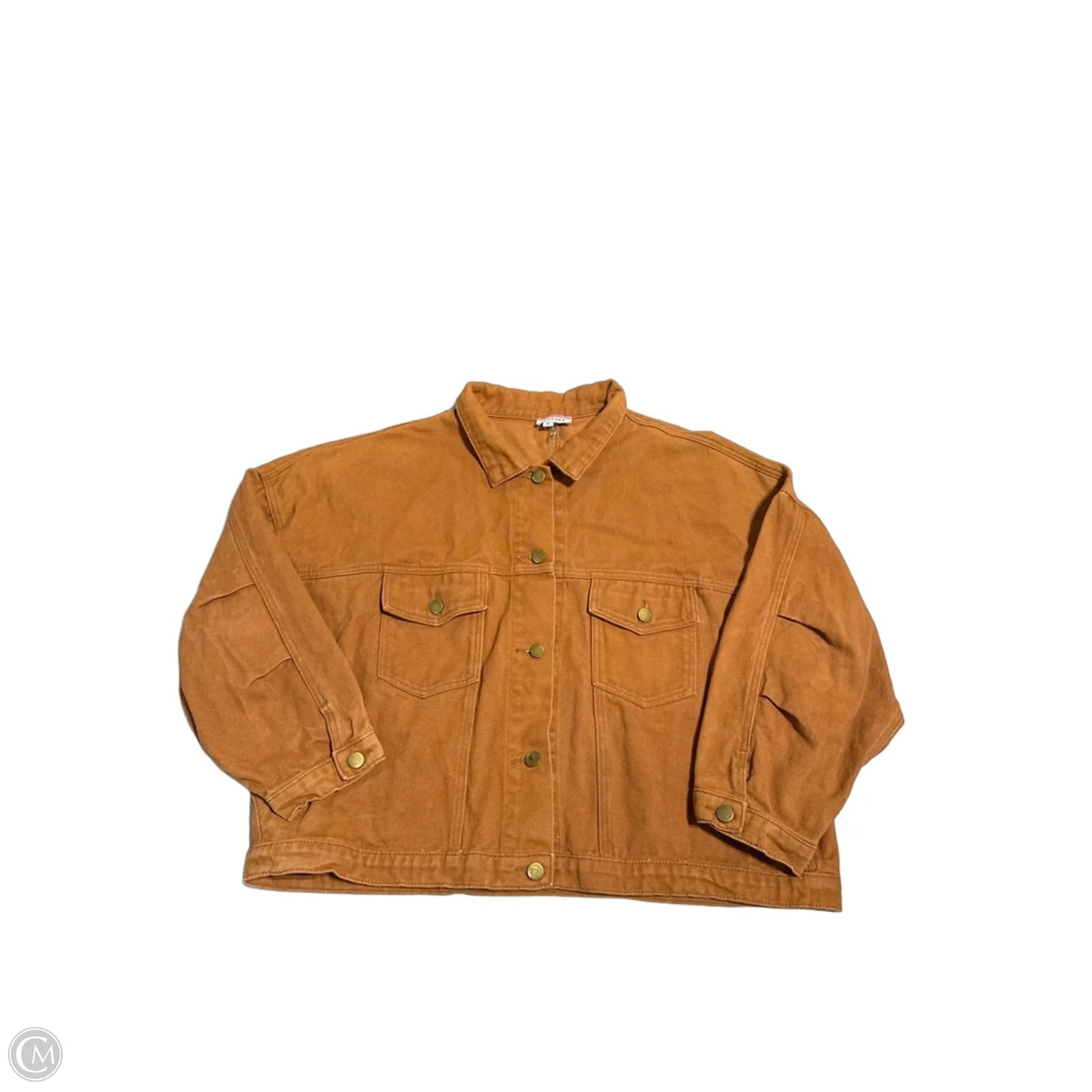 Jacket Denim By Andree By Unit In Orange Denim, Size: 1x