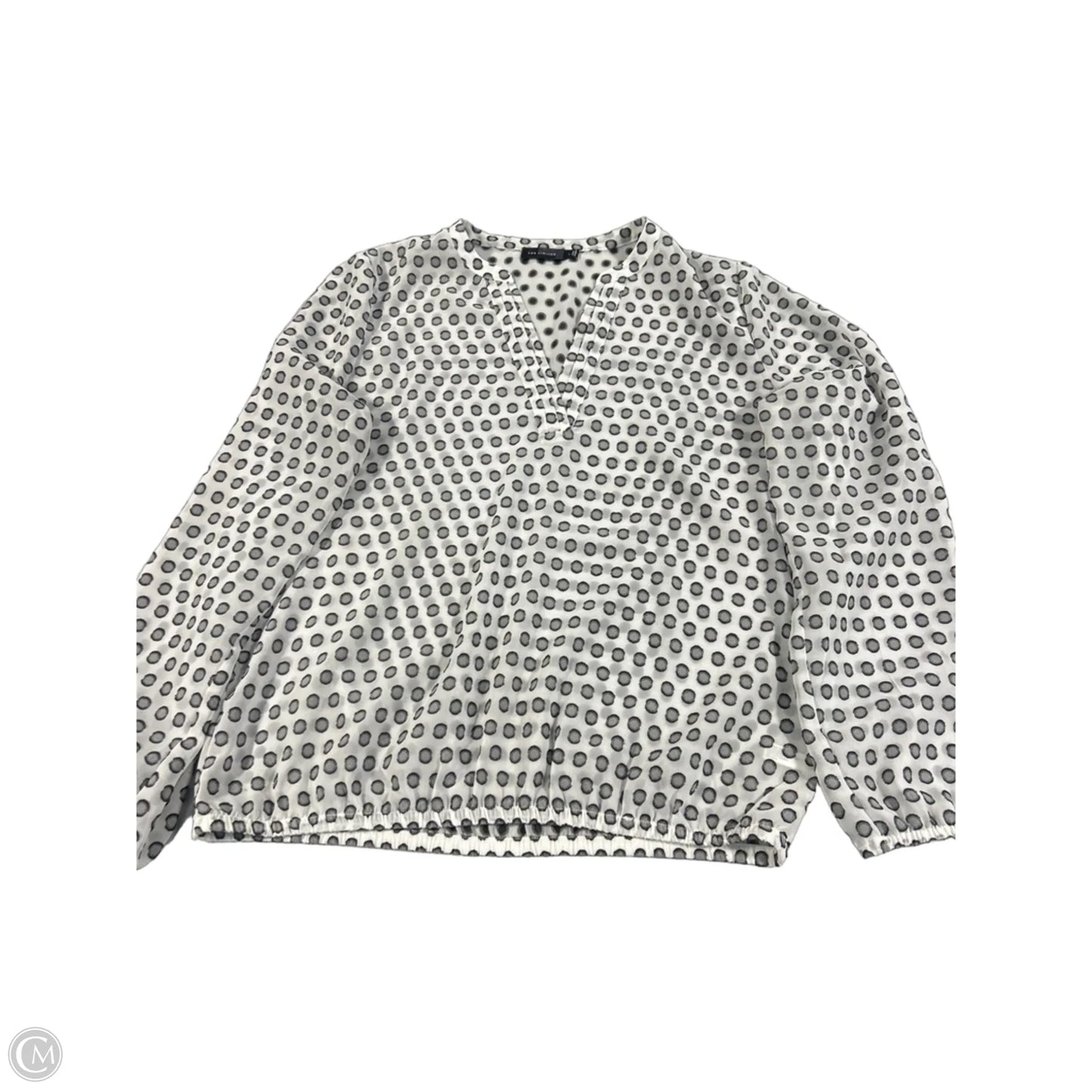 Blouse Long Sleeve By Cmc In Black & White, Size: L