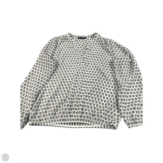 Blouse Long Sleeve By Cmc In Black & White, Size: L