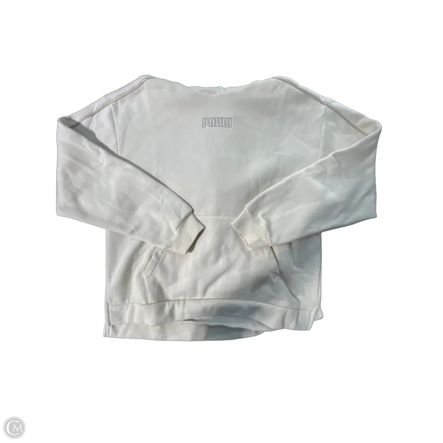 Sweatshirt Hoodie By Puma In Cream, Size: L
