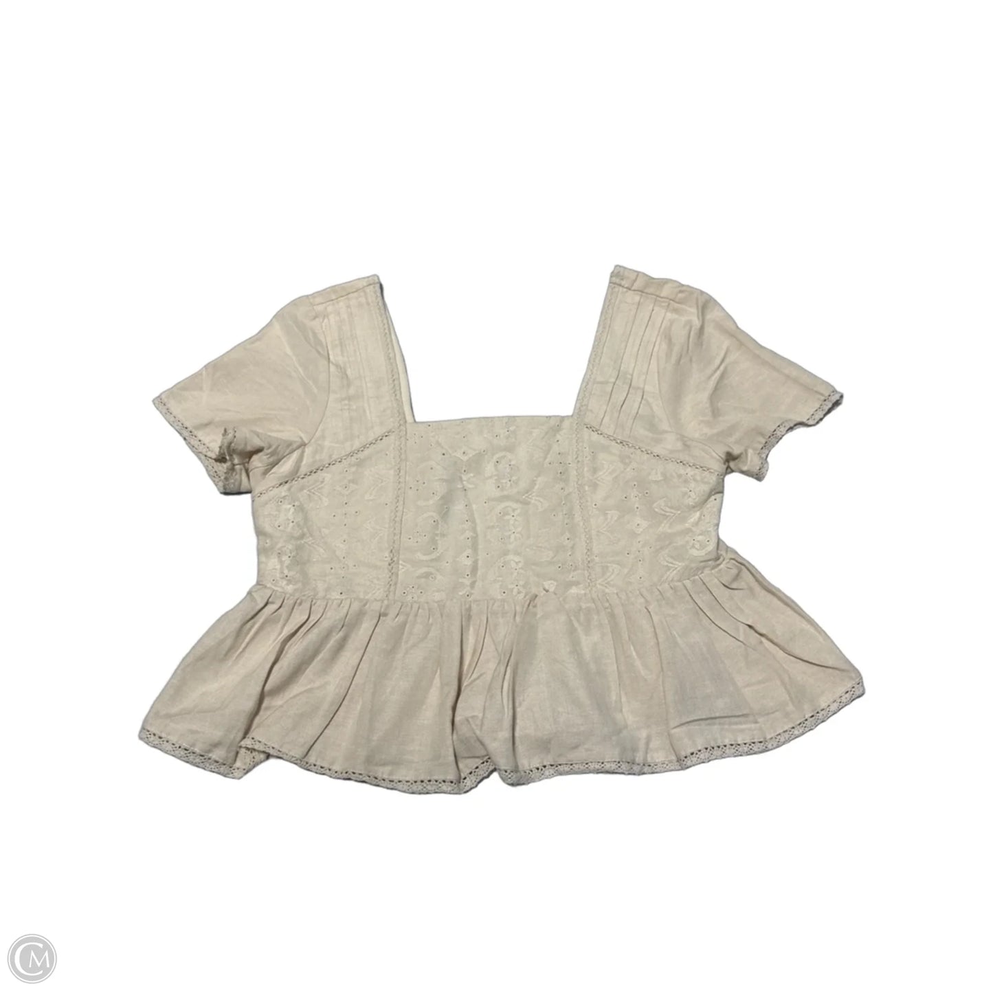 Top Short Sleeve By Cmc In Cream, Size: M