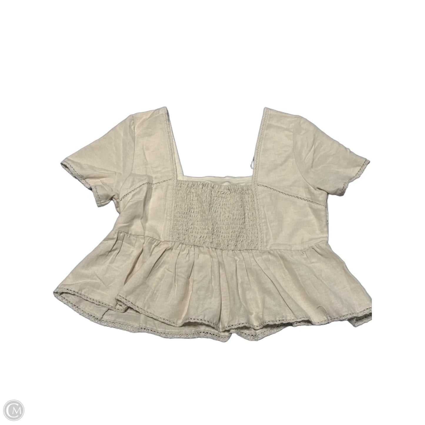 Top Short Sleeve By Cmc In Cream, Size: M