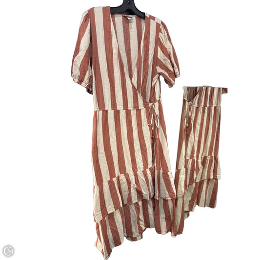 Dress Casual Maxi By Knox Rose In Orange & White, Size: Xxl