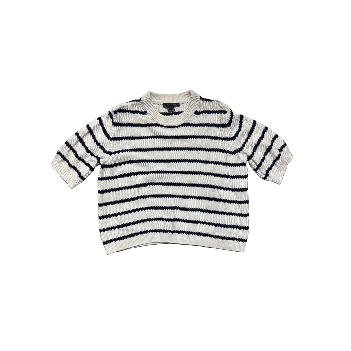 Top Short Sleeve By French Connection In Blue & White, Size: L