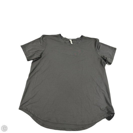 Athletic Top Short Sleeve By Lululemon In Grey, Size: 10