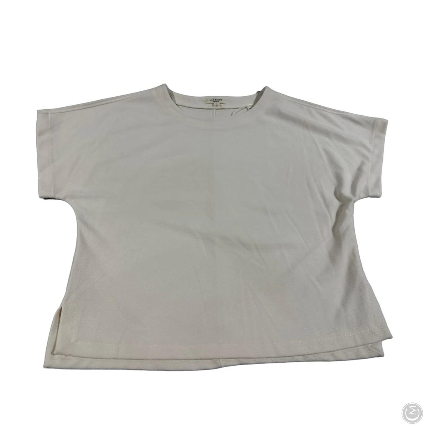 Top Short Sleeve By Max Studio In Cream, Size: L