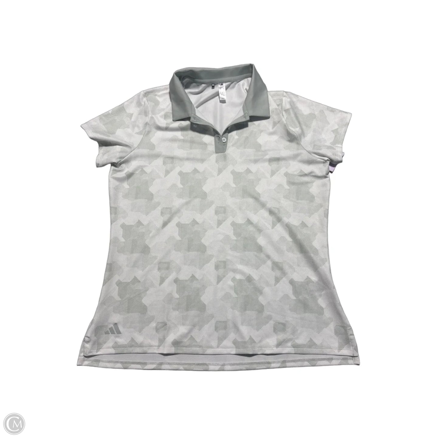 Athletic Top Short Sleeve By Adidas In White, Size: L