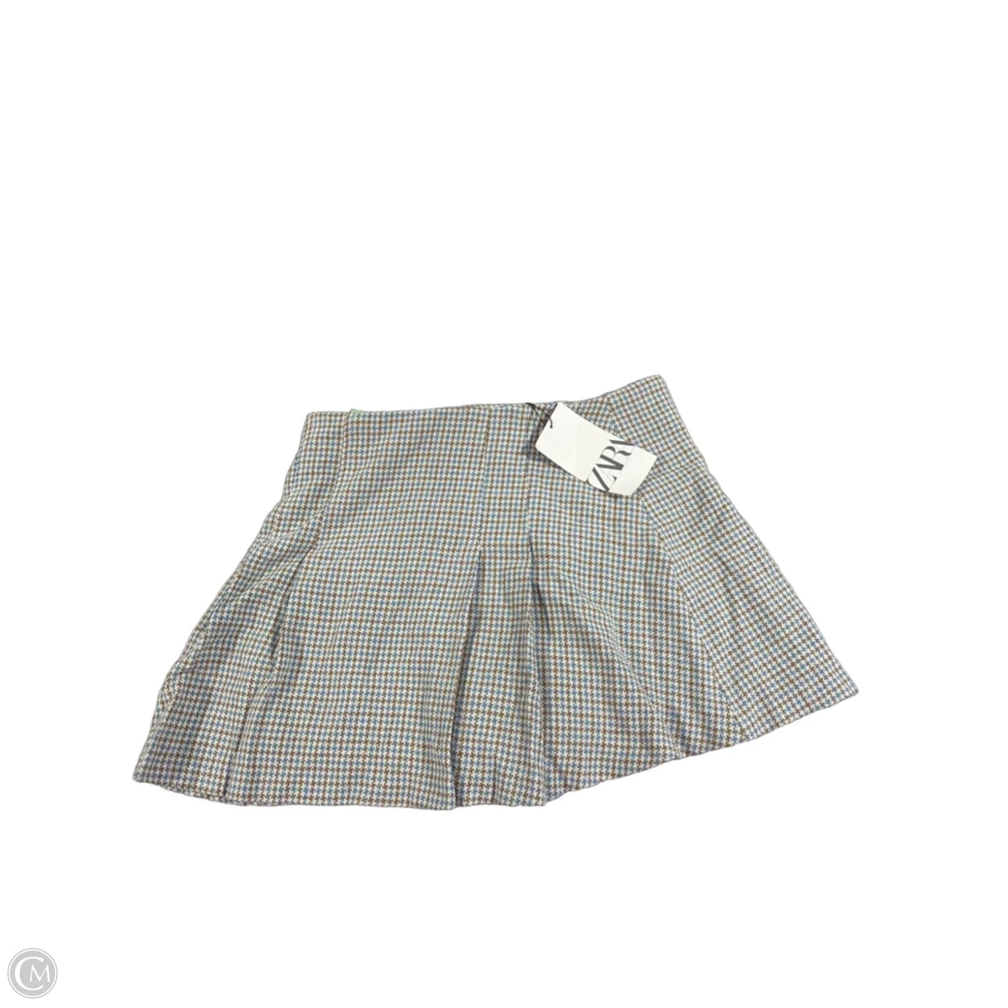 Skirt Mini & Short By Zara In Blue & Brown, Size: S