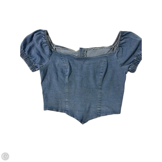 Top Short Sleeve By Shein In Blue, Size: M