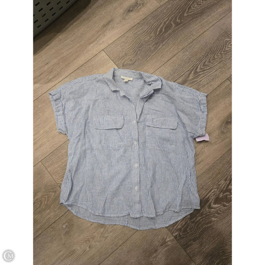 Top Short Sleeve By Beachlunchlounge In Blue & White, Size: Xl