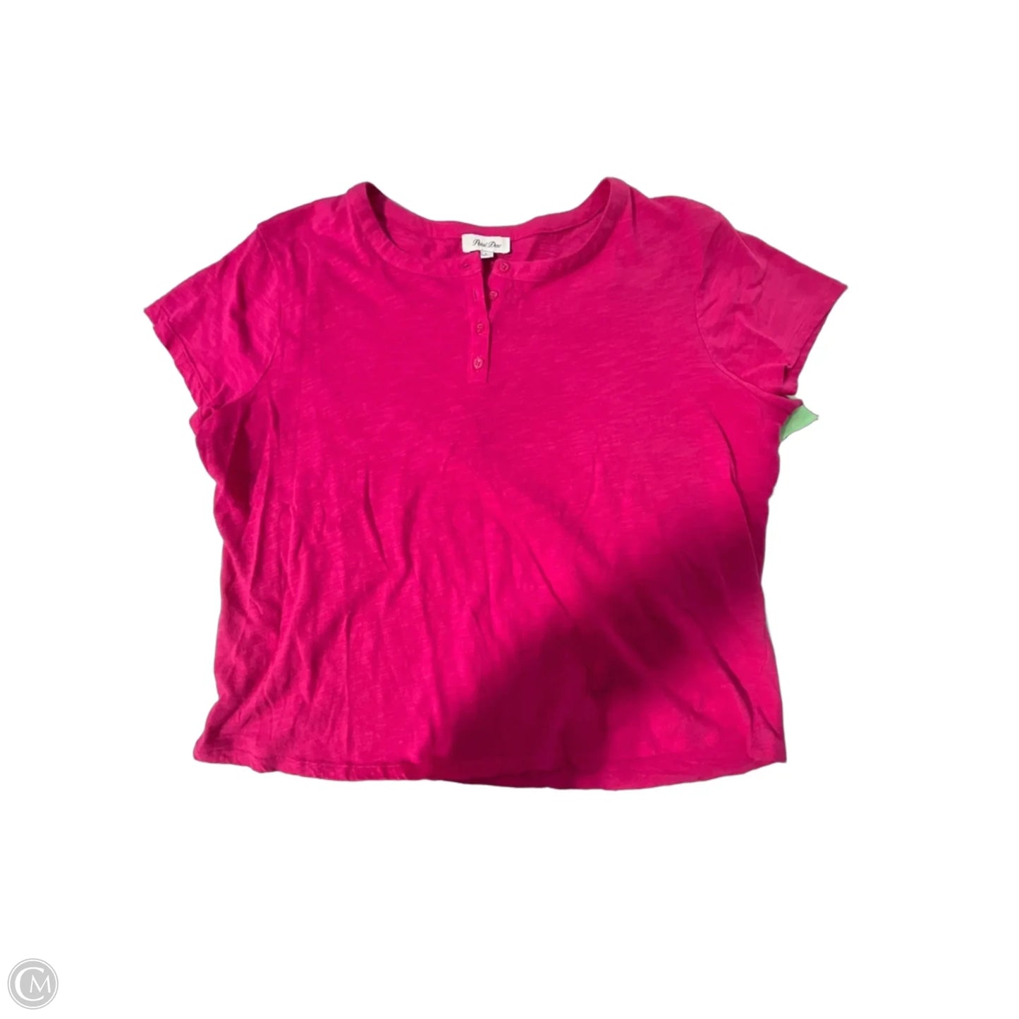 Top Short Sleeve By Cmc In Pink, Size: L