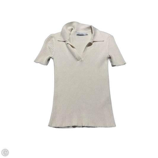 Top Short Sleeve By Calvin Klein In Beige, Size: Xs