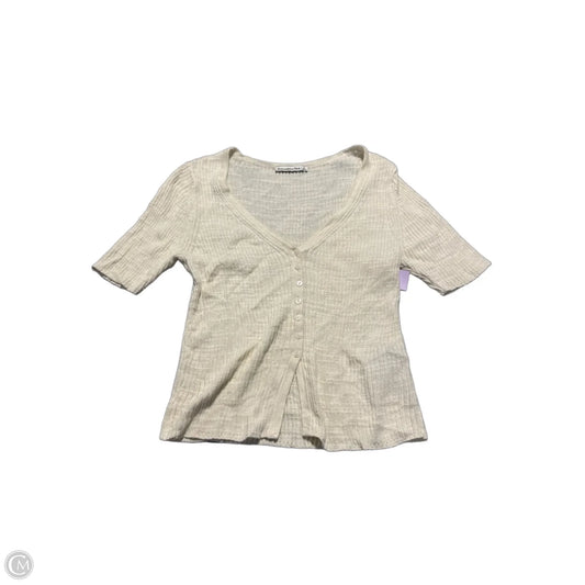 Top Short Sleeve By Abercrombie And Fitch In Beige, Size: S