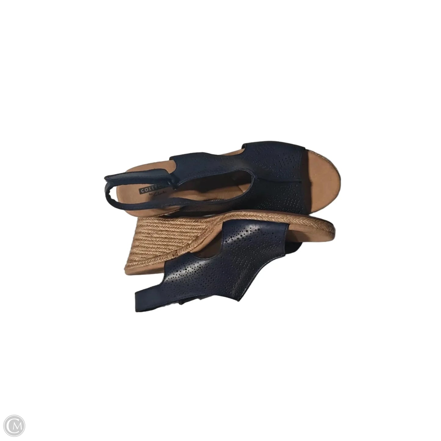 Sandals Heels Wedge By Clarks In Blue, Size: 8