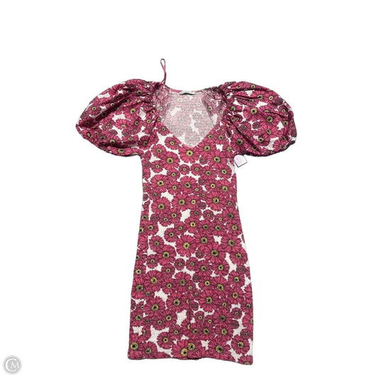 Dress Casual Midi By Zara In Floral Print, Size: M