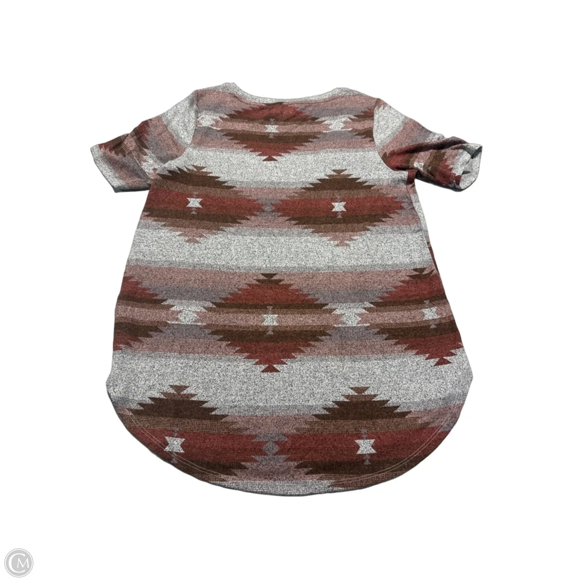 Top Short Sleeve By Maurices In Grey, Size: L