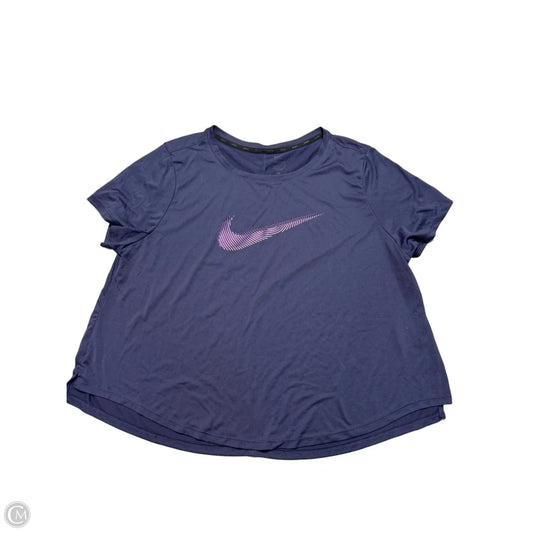 Top Short Sleeve By Nike In Blue, Size: 1x