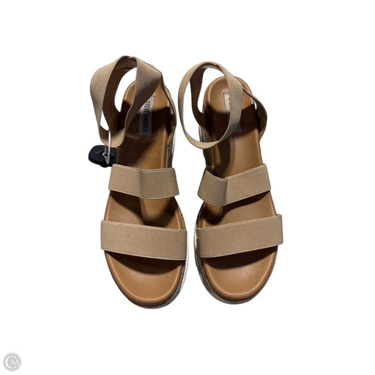 Sandals Heels Platform By Steve Madden In Beige, Size: 8.5
