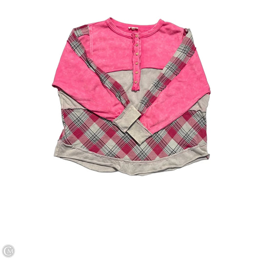 Top Long Sleeve By Cmc In Pink, Size: L