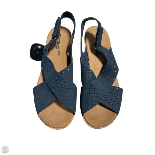 Sandals Heels Wedge By Clarks In Blue, Size: 8