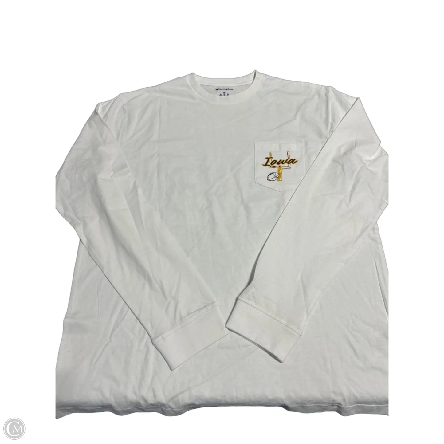 Top Long Sleeve By Champion In White, Size: Xl