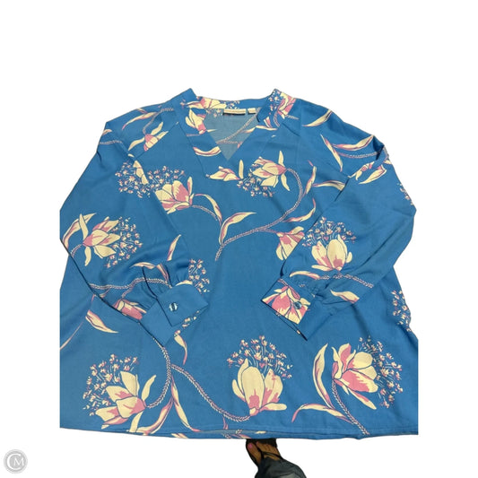 Top Long Sleeve By Belle By Kim Gravel In Blue, Size: 1x