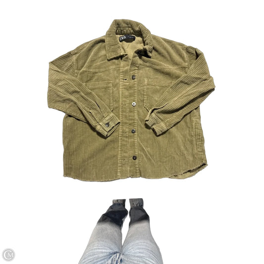 Top Long Sleeve By Zara In Green, Size: S