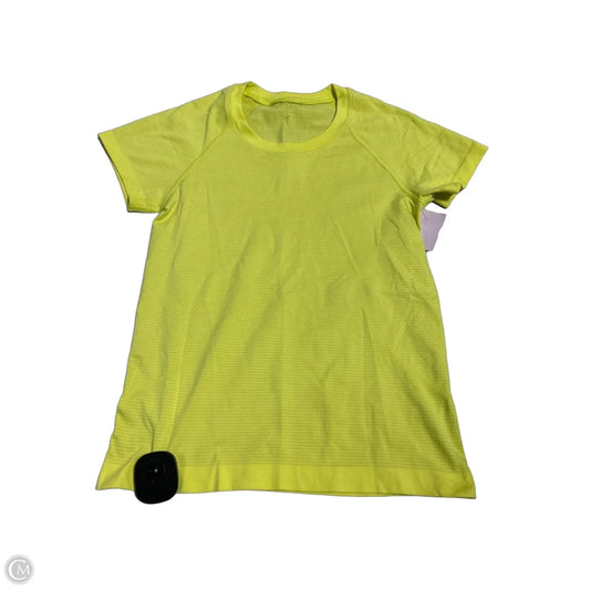 Athletic Top Short Sleeve By Lululemon In Yellow, Size: Xs