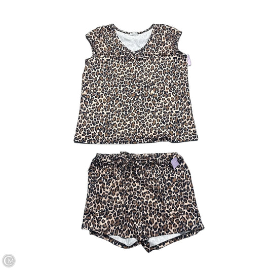 Top 2pc Short Sleeve By Ekouaer In Animal Print, Size: L