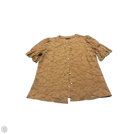 Top Short Sleeve By Prettygarden In Beige, Size: L