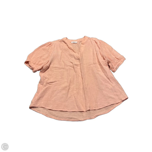 Top Short Sleeve By Avara In Pink, Size: Xl