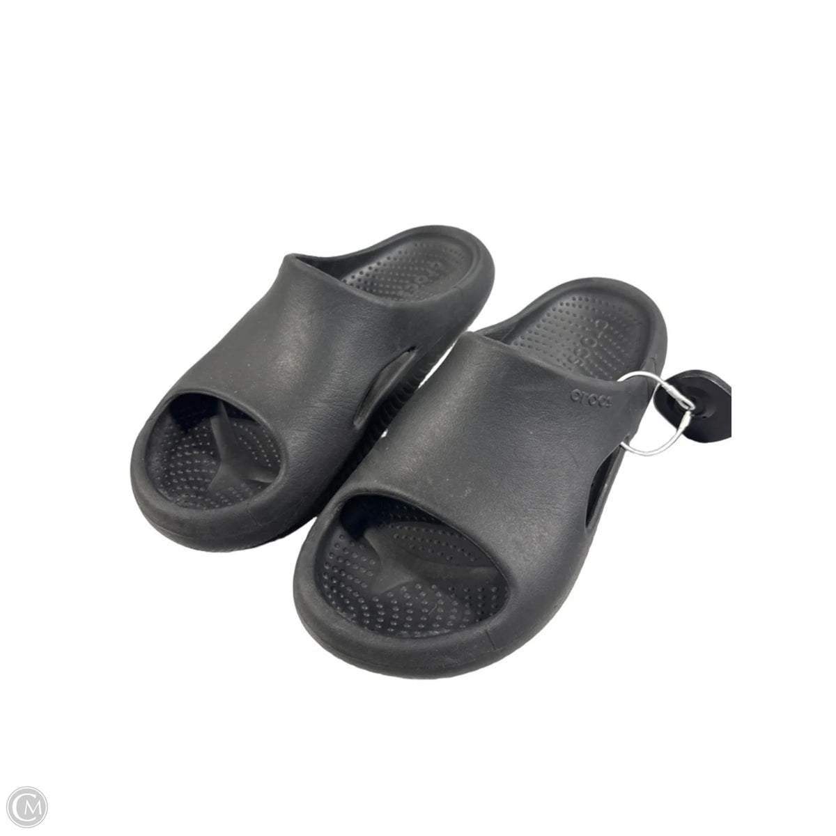 Sandals Flats By Crocs In Black, Size: 8