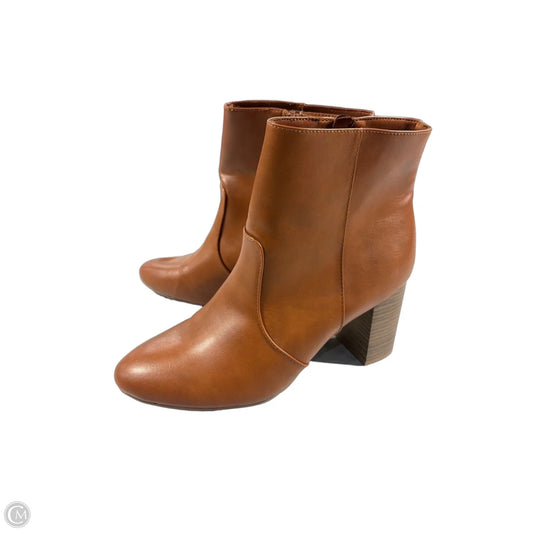 Boots Ankle Heels By Old Navy In Brown, Size: 10