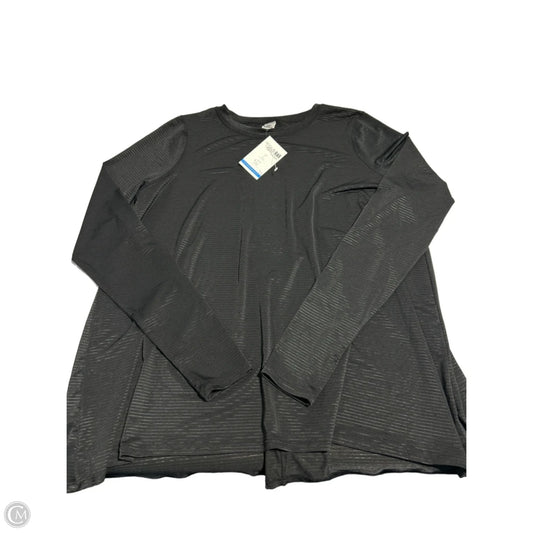 Athletic Top Long Sleeve Collar By Mono B In Black, Size: L