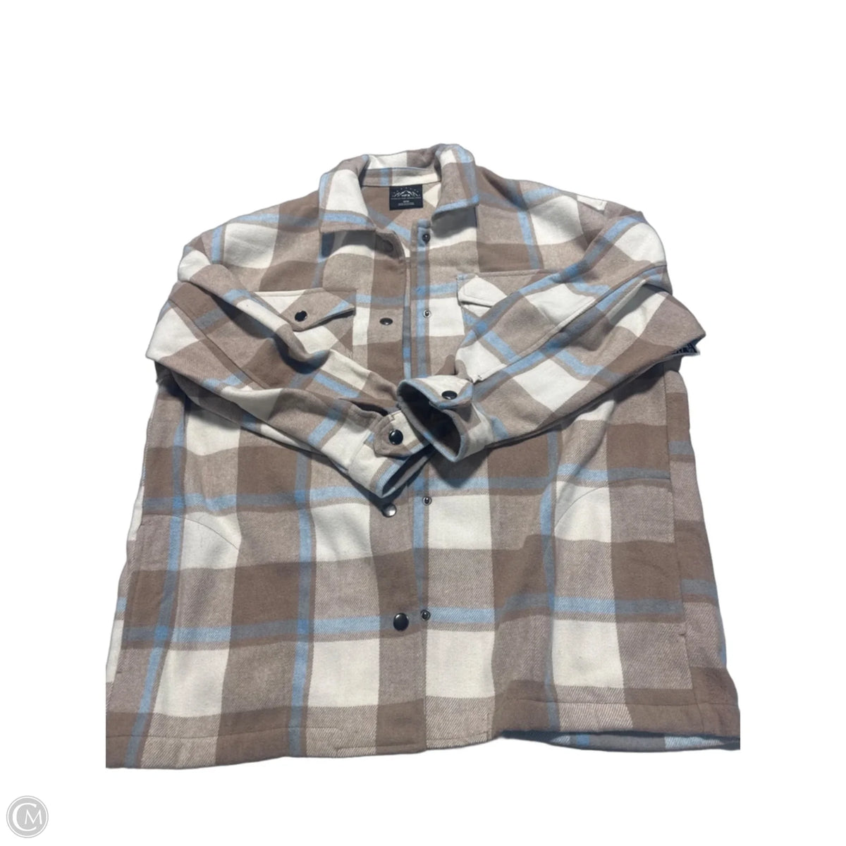 Jacket Fleece By Hfx In Plaid Pattern, Size: M