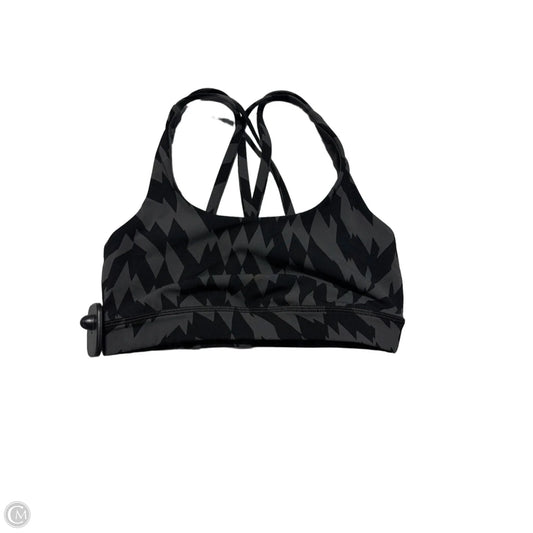Athletic Bra By Lululemon In Black & Grey, Size: 6