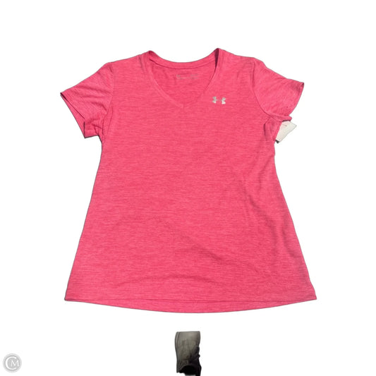 Athletic Top Short Sleeve By Under Armour In Pink, Size: M