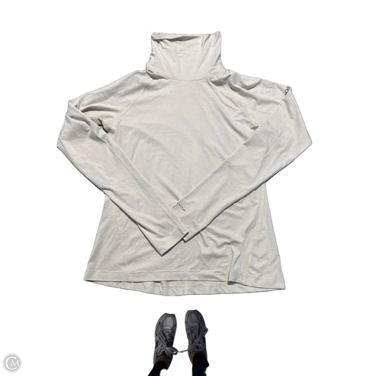 Athletic Top Long Sleeve Collar By Columbia In Cream, Size: S